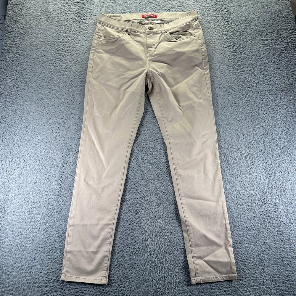 Union Bay Pant Womens 13 Beige Cotton Chino Straight Leg Preppy Business Career